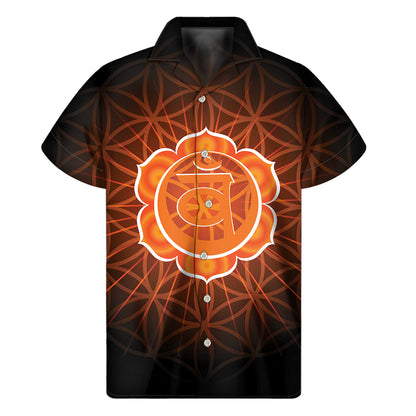 Swadhisthana Chakra Spiritual Print Men's Short Sleeve Shirt