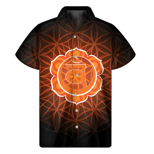 Swadhisthana Chakra Spiritual Print Men's Short Sleeve Shirt