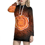 Swadhisthana Chakra Spiritual Print Pullover Hoodie Dress