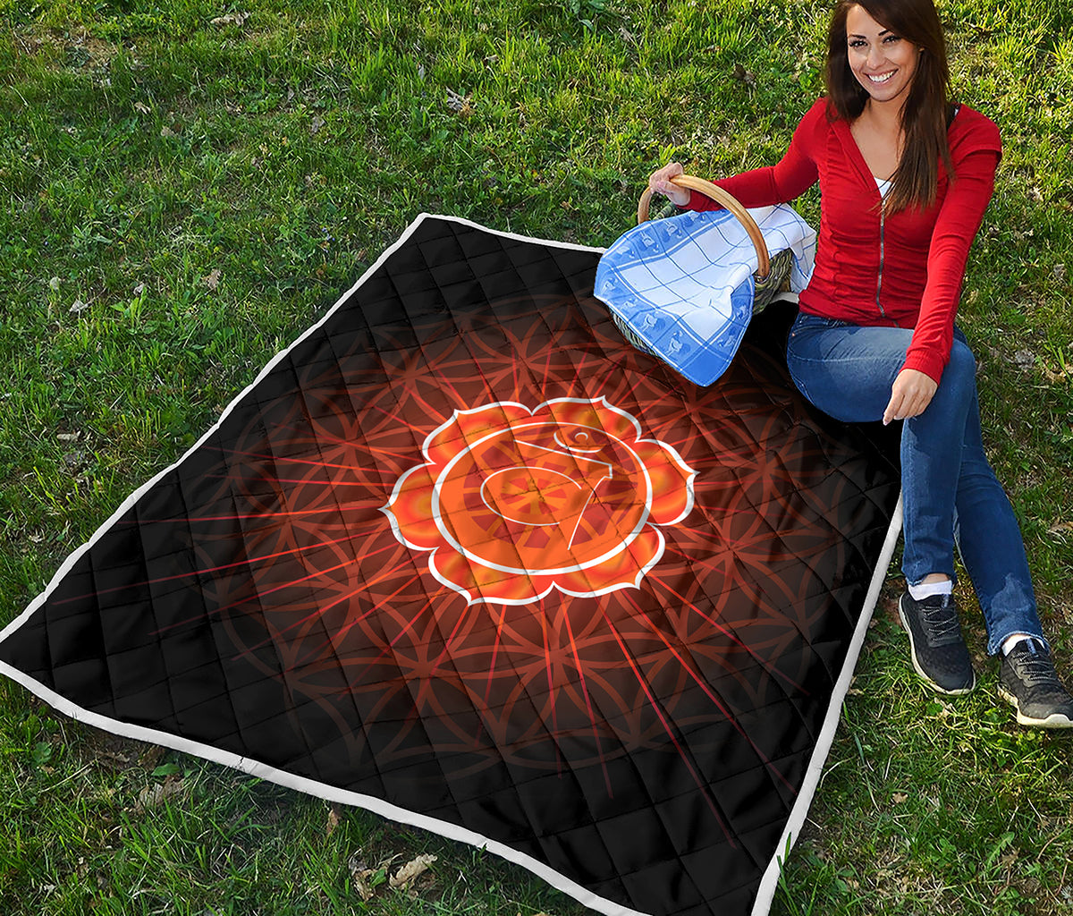 Swadhisthana Chakra Spiritual Print Quilt