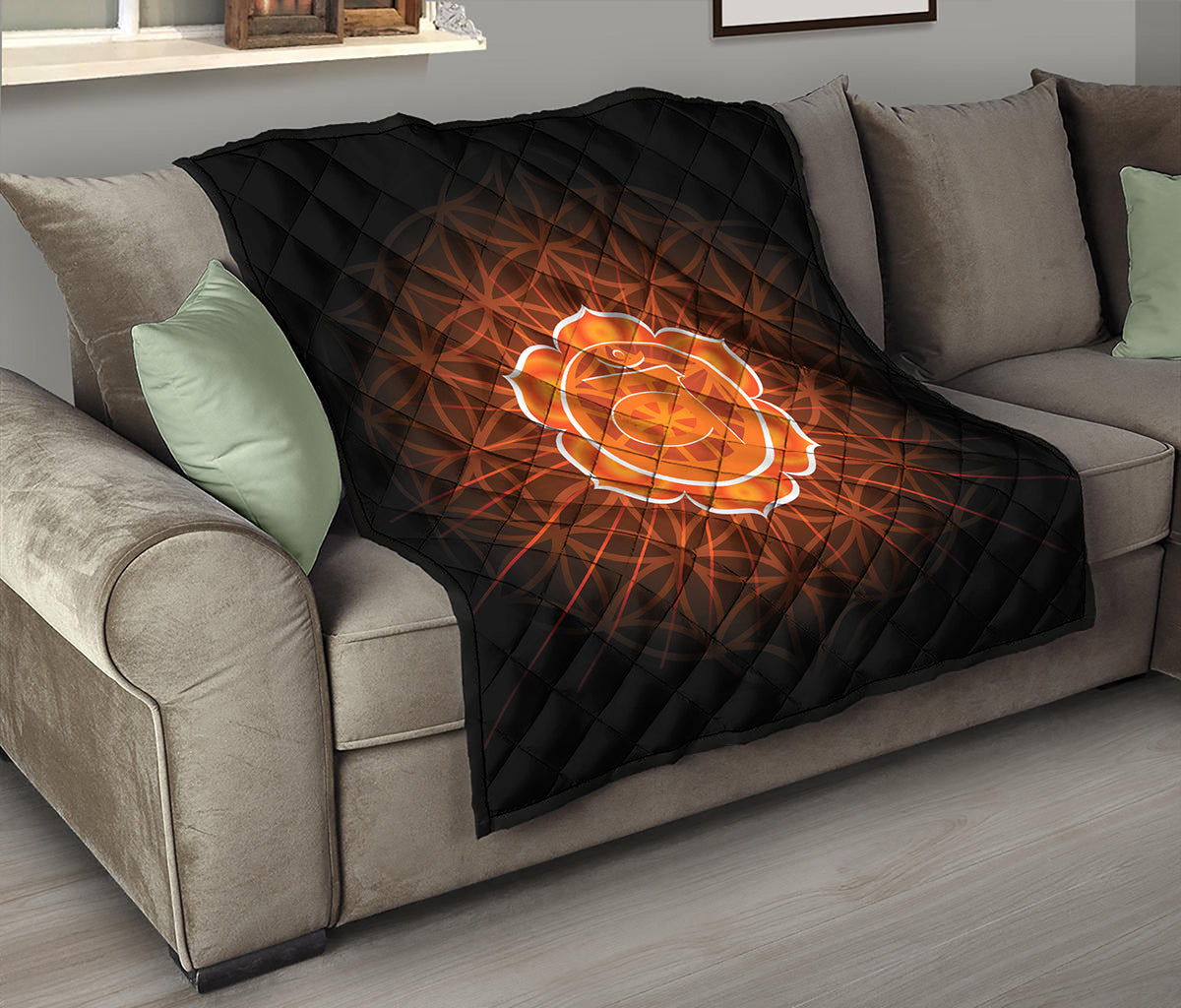 Swadhisthana Chakra Spiritual Print Quilt