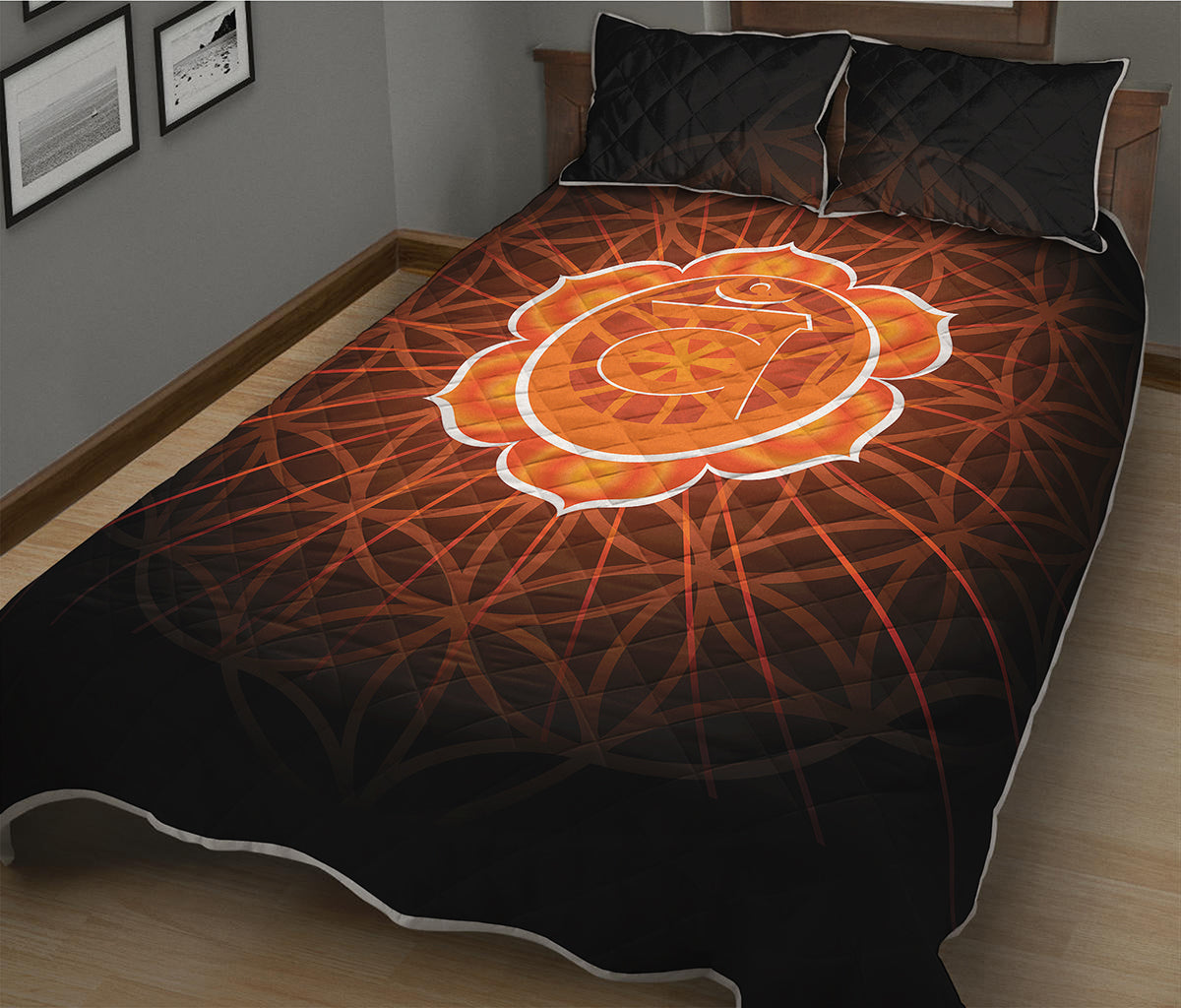 Swadhisthana Chakra Spiritual Print Quilt Bed Set