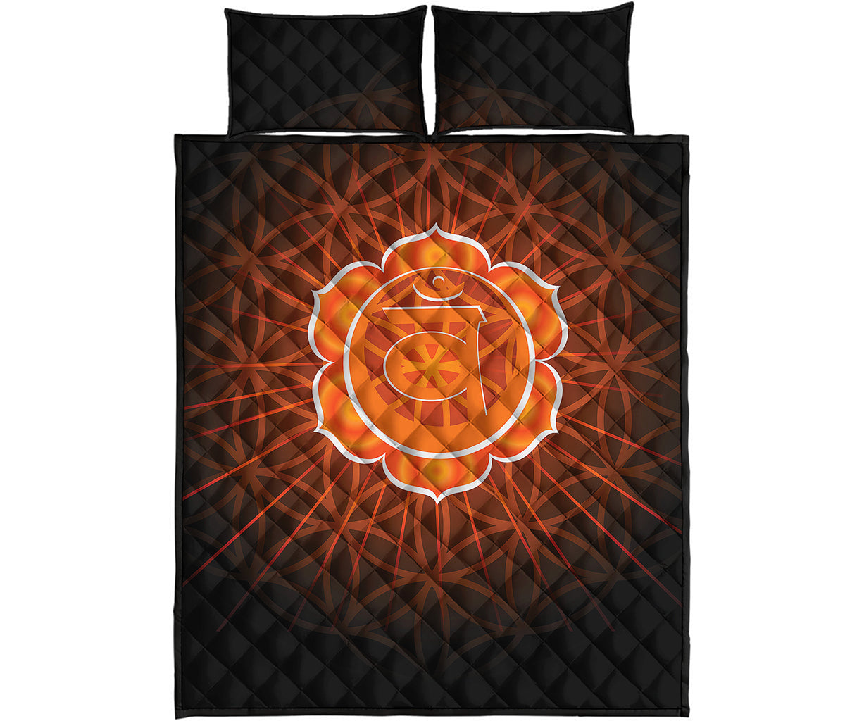 Swadhisthana Chakra Spiritual Print Quilt Bed Set