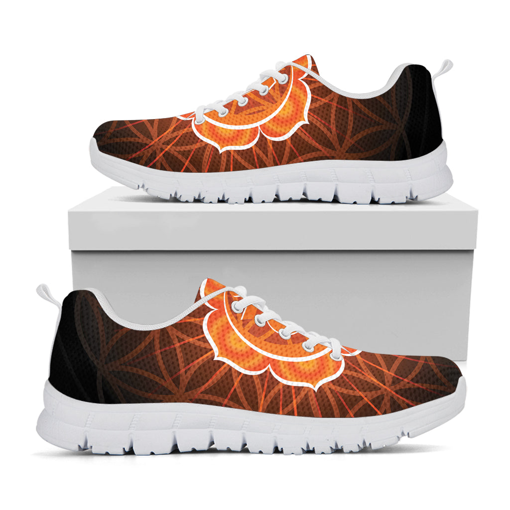 Swadhisthana Chakra Spiritual Print White Sneakers