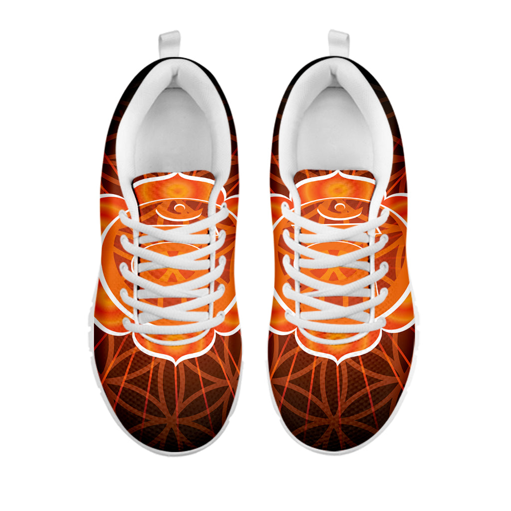 Swadhisthana Chakra Spiritual Print White Sneakers