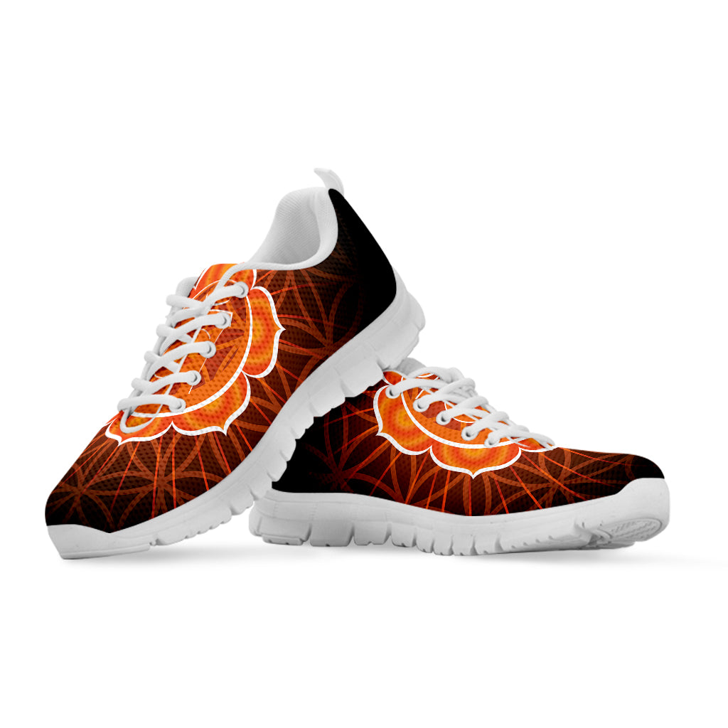 Swadhisthana Chakra Spiritual Print White Sneakers