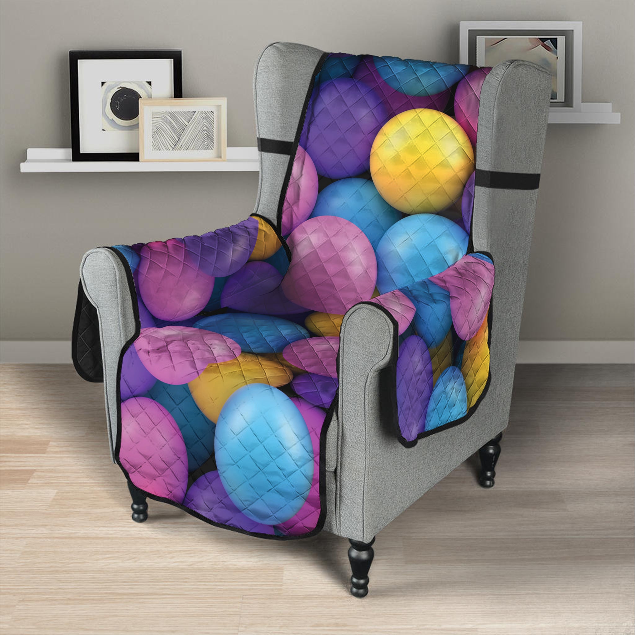 Sweet Candy Ball Pattern Print Armchair Protector