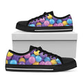Sweet Candy Ball Pattern Print Black Low Top Sneakers