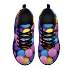 Sweet Candy Ball Pattern Print Black Sneakers