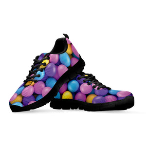 Sweet Candy Ball Pattern Print Black Sneakers