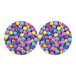 Sweet Candy Ball Pattern Print Car Coasters