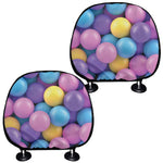 Sweet Candy Ball Pattern Print Car Headrest Covers
