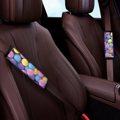 Sweet Candy Ball Pattern Print Car Seat Belt Covers
