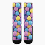 Sweet Candy Ball Pattern Print Crew Socks