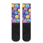 Sweet Candy Ball Pattern Print Crew Socks