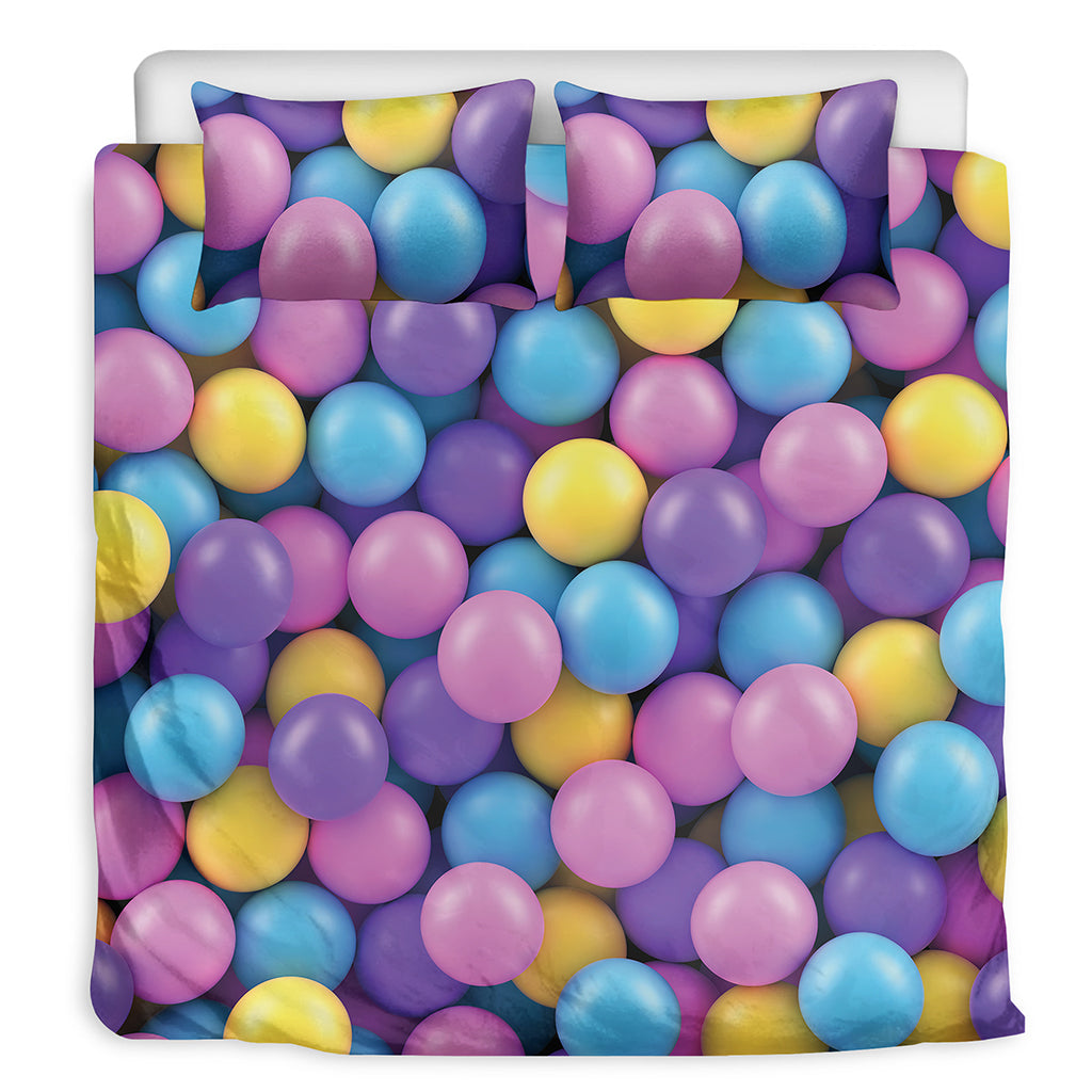 Sweet Candy Ball Pattern Print Duvet Cover Bedding Set