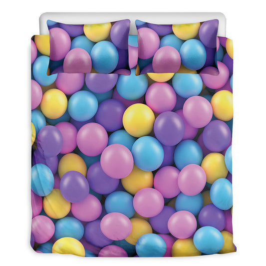 Sweet Candy Ball Pattern Print Duvet Cover Bedding Set
