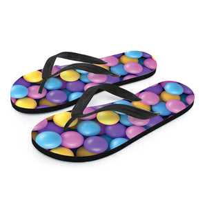 Sweet Candy Ball Pattern Print Flip Flops