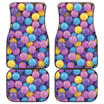 Sweet Candy Ball Pattern Print Front and Back Car Floor Mats