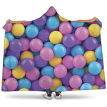 Sweet Candy Ball Pattern Print Hooded Blanket