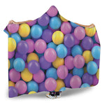Sweet Candy Ball Pattern Print Hooded Blanket