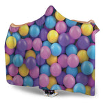 Sweet Candy Ball Pattern Print Hooded Blanket