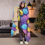 Sweet Candy Ball Pattern Print Hooded Blanket