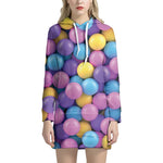 Sweet Candy Ball Pattern Print Hoodie Dress