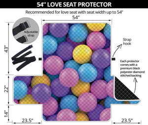 Sweet Candy Ball Pattern Print Loveseat Protector