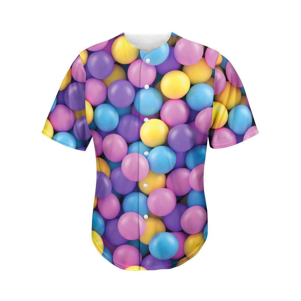 Sweet Candy Ball Pattern Print Men's Baseball Jersey