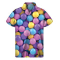 Sweet Candy Ball Pattern Print Men's Short Sleeve Shirt