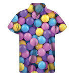 Sweet Candy Ball Pattern Print Men's Short Sleeve Shirt