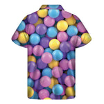 Sweet Candy Ball Pattern Print Men's Short Sleeve Shirt