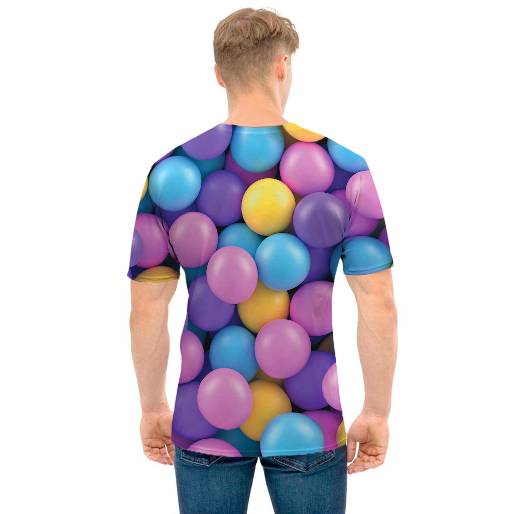 Sweet Candy Ball Pattern Print Men's T-Shirt