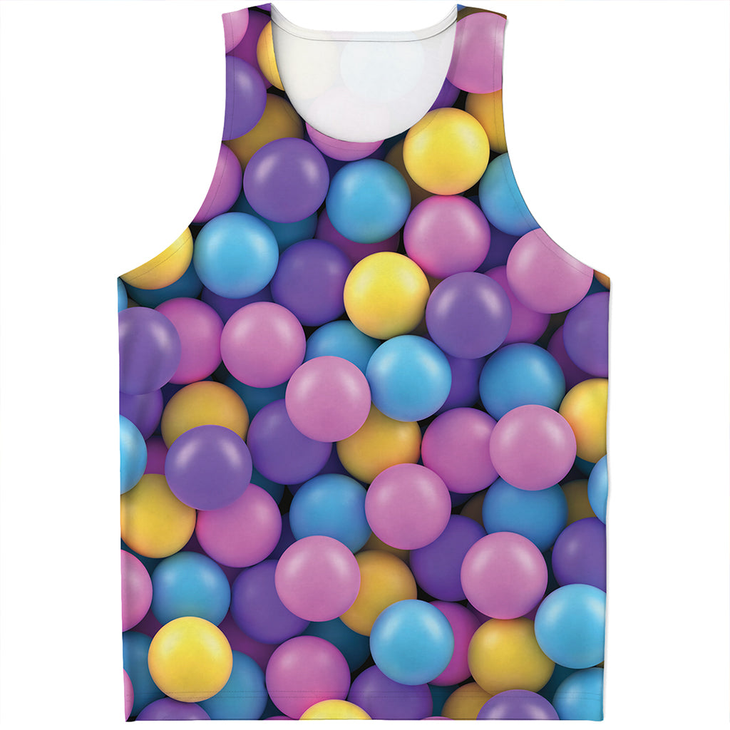 Sweet Candy Ball Pattern Print Men's Tank Top