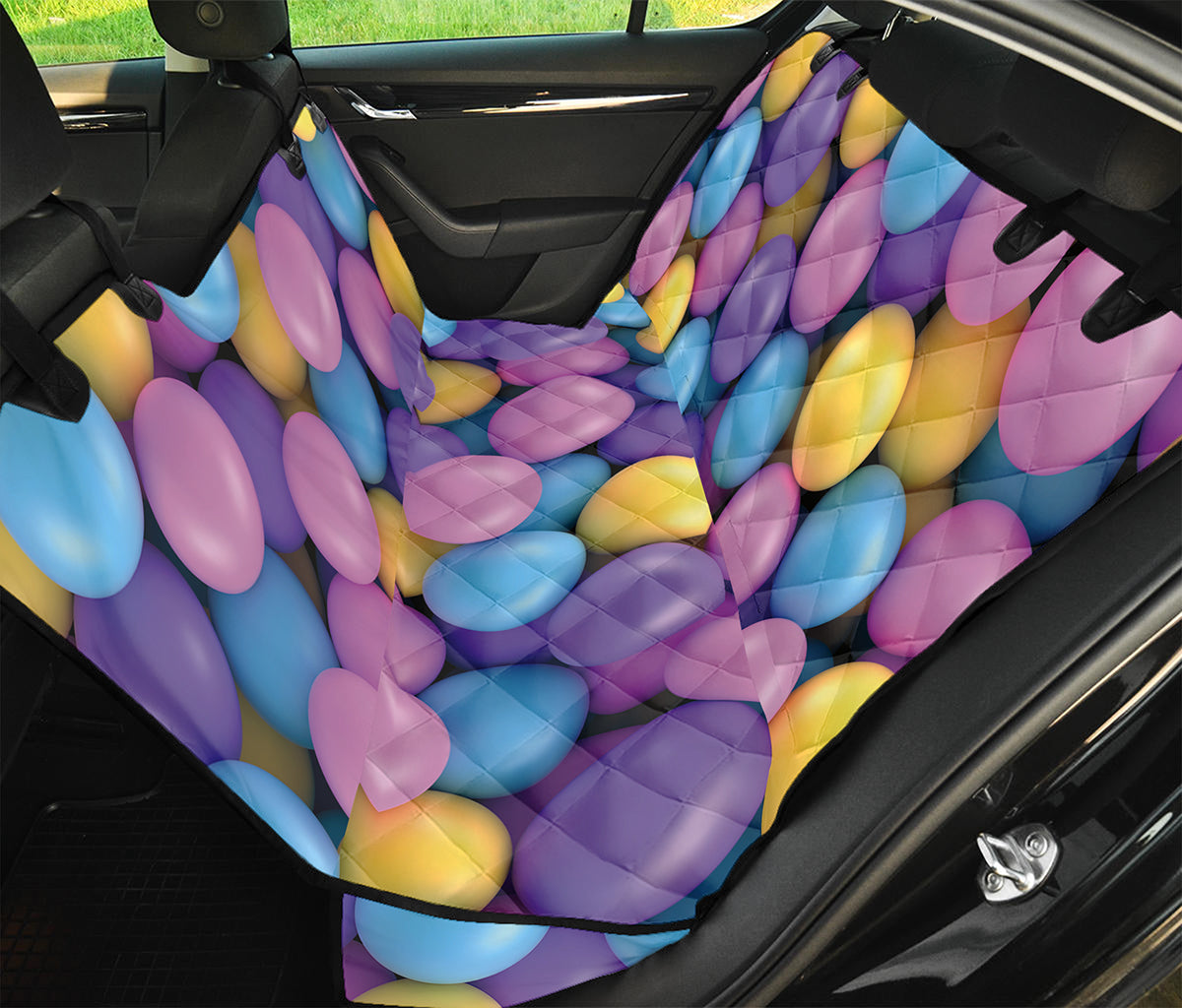 Sweet Candy Ball Pattern Print Pet Car Back Seat Cover
