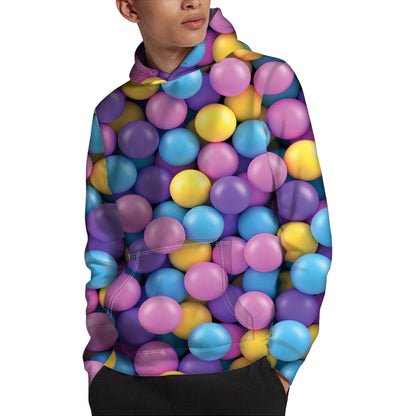 Sweet Candy Ball Pattern Print Pullover Hoodie