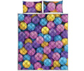 Sweet Candy Ball Pattern Print Quilt Bed Set