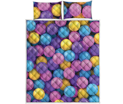 Sweet Candy Ball Pattern Print Quilt Bed Set