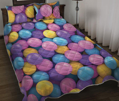 Sweet Candy Ball Pattern Print Quilt Bed Set