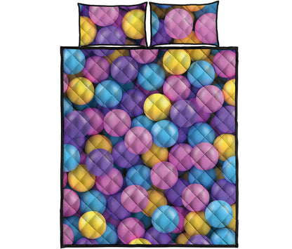 Sweet Candy Ball Pattern Print Quilt Bed Set