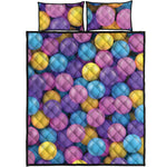 Sweet Candy Ball Pattern Print Quilt Bed Set