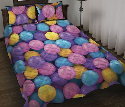 Sweet Candy Ball Pattern Print Quilt Bed Set