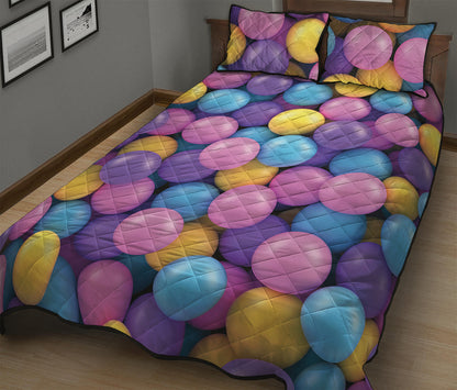 Sweet Candy Ball Pattern Print Quilt Bed Set