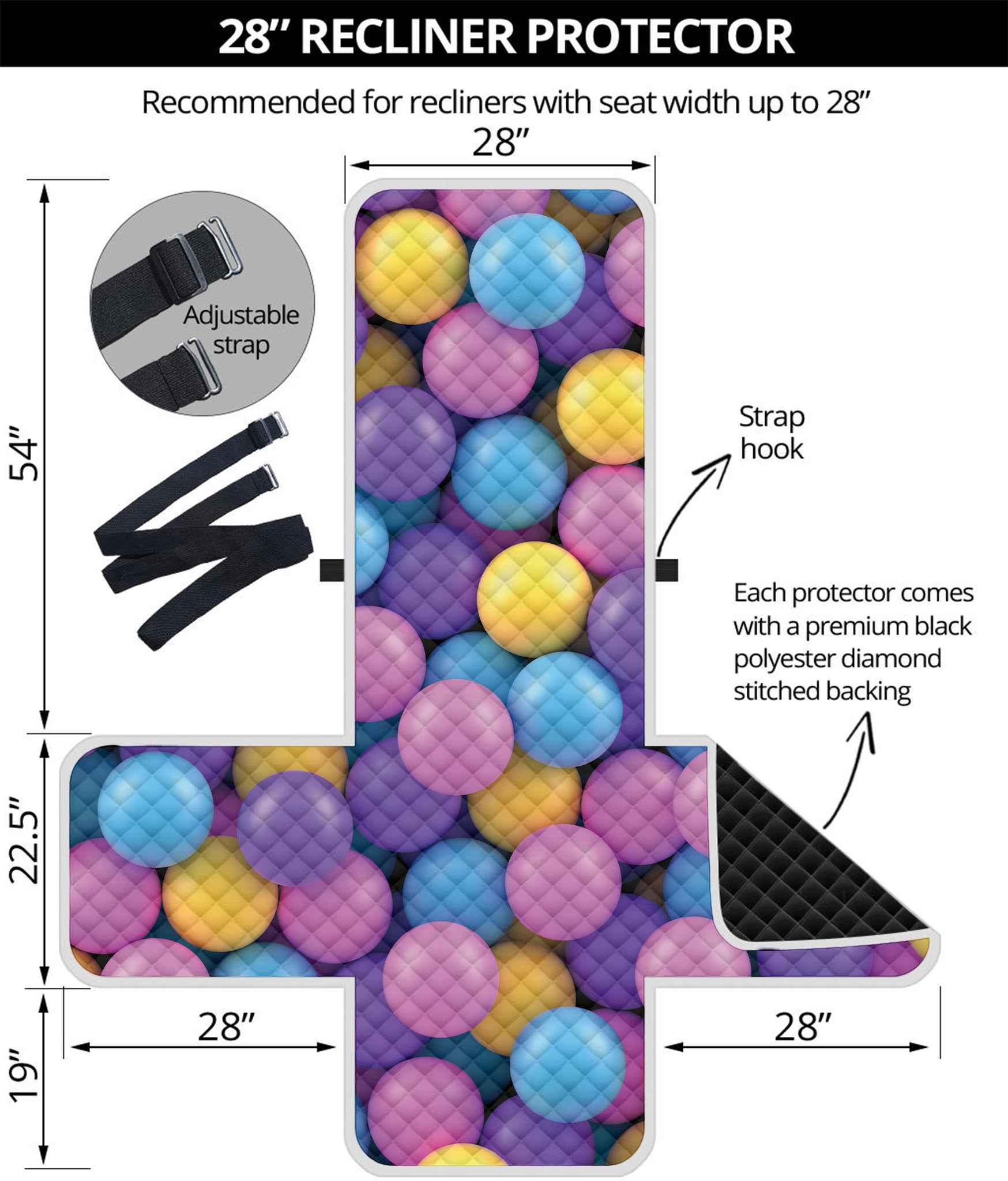 Sweet Candy Ball Pattern Print Recliner Protector