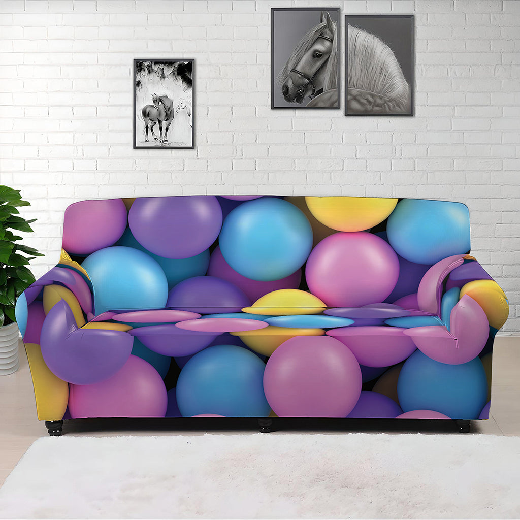 Sweet Candy Ball Pattern Print Sofa Cover