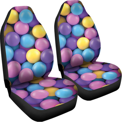 Sweet Candy Ball Pattern Print Universal Fit Car Seat Covers