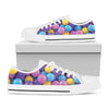 Sweet Candy Ball Pattern Print White Low Top Shoes