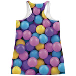 Sweet Candy Ball Pattern Print Women's Racerback Tank Top