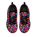 Sweet Candy Pattern Print Black Sneakers